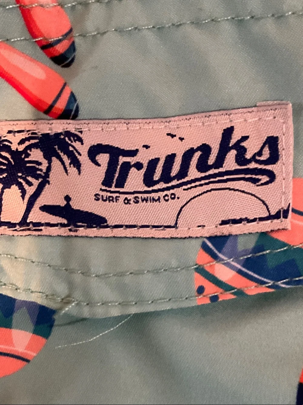 Men's Teal Maraca Print Swim Trunks